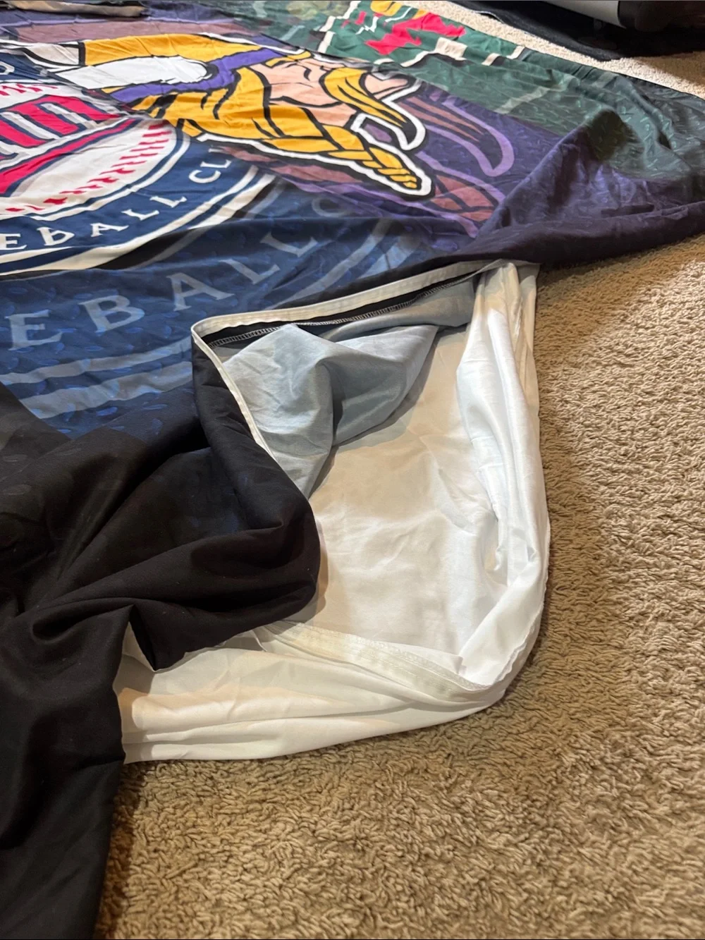 Minnesota Sports Team Duvet Cover & Shams Bedding Set - Navy, Purple, Green